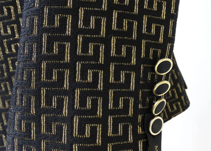 Three piece Gold Palace Printed wedding suit
