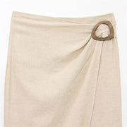 new women's fashion pleated lapel sleeveless top with buckle