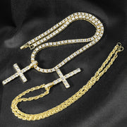 Hip Hop Iced Out Cross Pendant Necklace