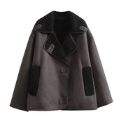 Luxury Thick Wool Blend Faux Leather Jackets