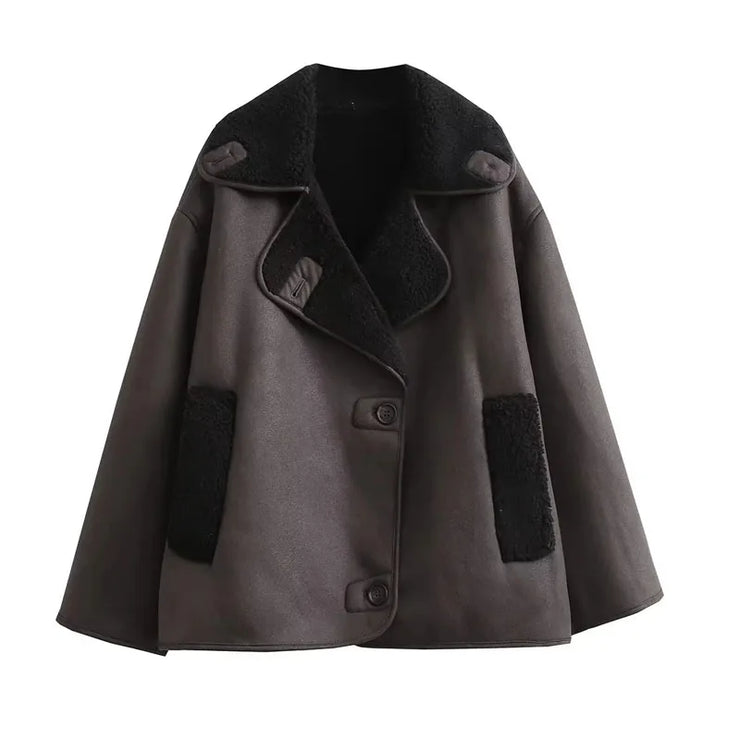Luxury Thick Wool Blend Faux Leather Jackets
