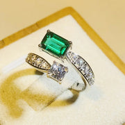 Stylish Adjustable Brilliant Green Ring