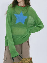 VINTAGE AUTUMN  GRAPHIC FASHION KNITTED LONG SLEEVE