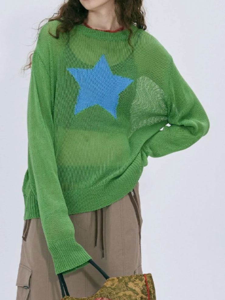 VINTAGE AUTUMN  GRAPHIC FASHION KNITTED LONG SLEEVE