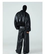 Pluffed Mauroicardi Black  Leather Jacket
