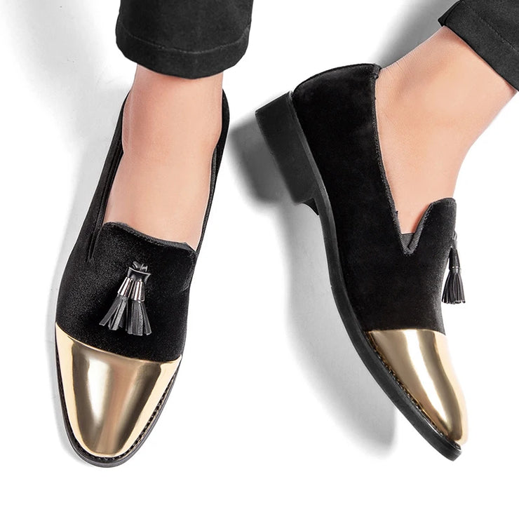 DESIGNER VELVET TASSELS LOAFERS FOR MEN