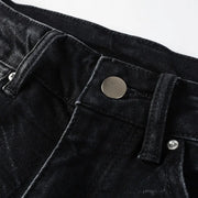 Men's High Street Black Jeans Embroidered Letters Skinny Stretch Jeans