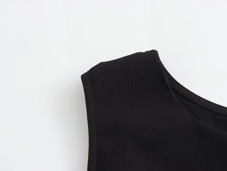 Vintage Chic Casual Patchwork O-Neck Sleeveless
