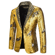 Gold Embroidered V-Neck party jacket