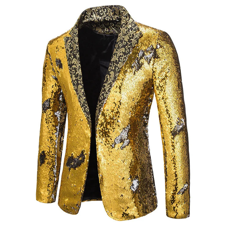 Gold Embroidered V-Neck party jacket