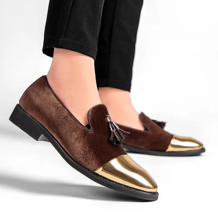 DESIGNER VELVET TASSELS LOAFERS FOR MEN
