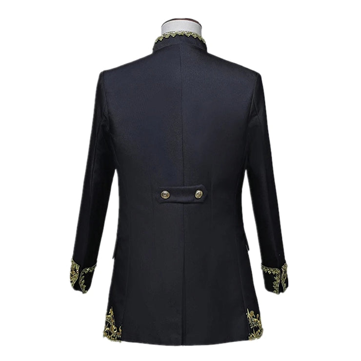European Gold Vintage Tuxedo Men's Suit 3 Piece Suit