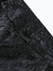 Luxury Black jacquard printed suit for men