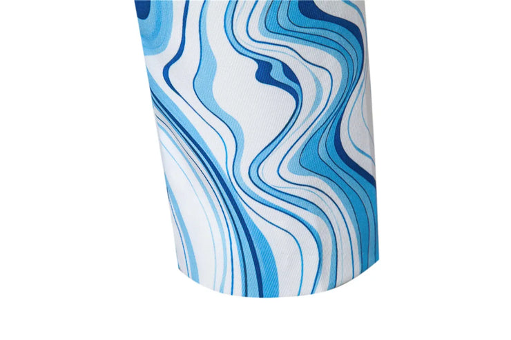 Fashionable Wave Printed Casual Single Button Blazer