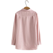 WOMEN'S CHEST EMBROIDERY FLOWER LONG COTTON SLEEVE