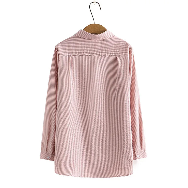 WOMEN'S CHEST EMBROIDERY FLOWER LONG COTTON SLEEVE