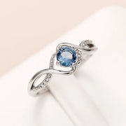 Modern Charming Blue Cubic Zirconia High-Quality Silver Color Ring