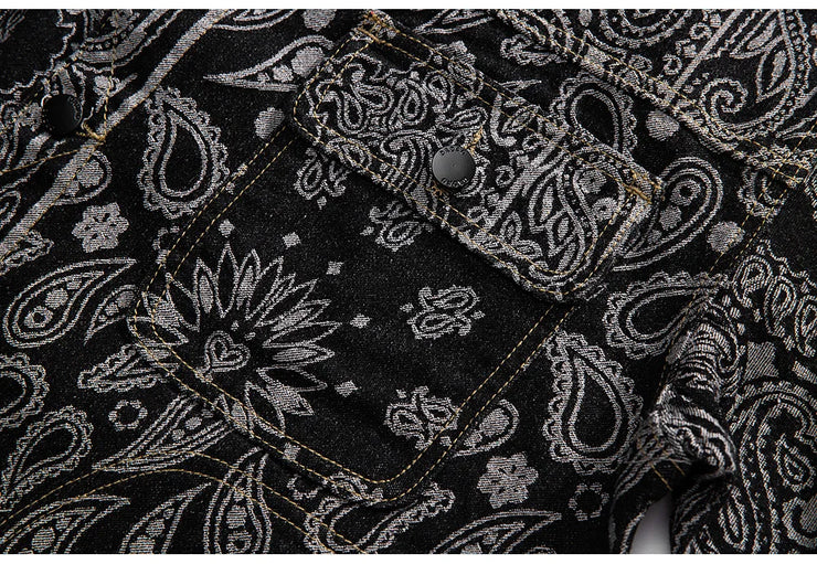 STREETWEAR  PRINTED PATTERN WEAVE  FASHIONABLE COAT