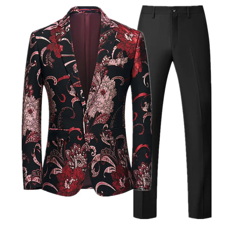 Luxury partywear Slim Fit Jacquard Blazer and Pants