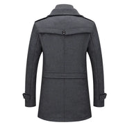 Casual Middle Long Scarf Collar Cotton-padded Thick Warm Woolen Coat