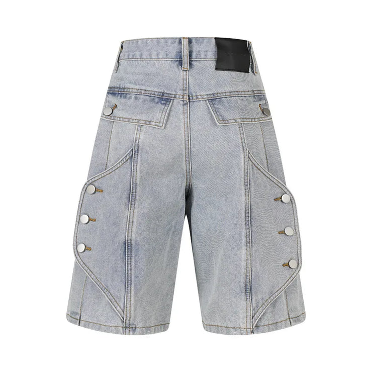HIGH STREET HIP HOP PUNK DENIM SHORT