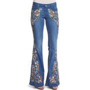 Luxury Blue Embroidered Jeans