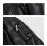 Pluffed Mauroicardi Black  Leather Jacket