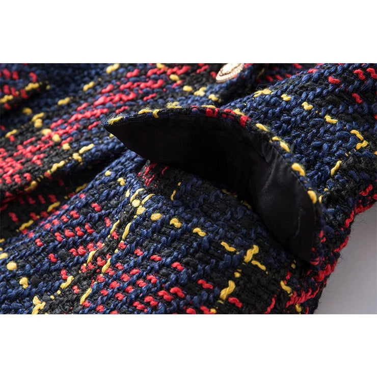 Scotticize Vintage Thick Woolen Red Plaid Pattern Slim Fit Blazer