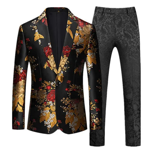 Luxury partywear Slim Fit Jacquard Blazer and Pants