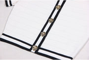 Luxury Short Sleeve Round Neck Stripe Slim Fit