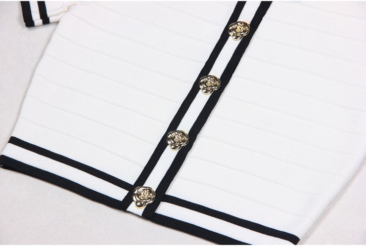 Luxury Short Sleeve Round Neck Stripe Slim Fit