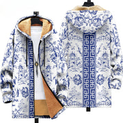 White porcelain art  graphic design  printed thick jacket