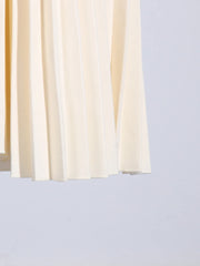 Luxury Solid Hollow Out Patchwork Folds Elegant Dress