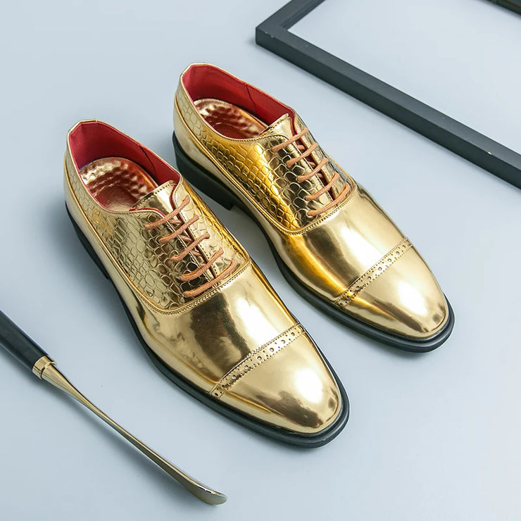 Luxury Brand High-end Golden Business Dress Shoes