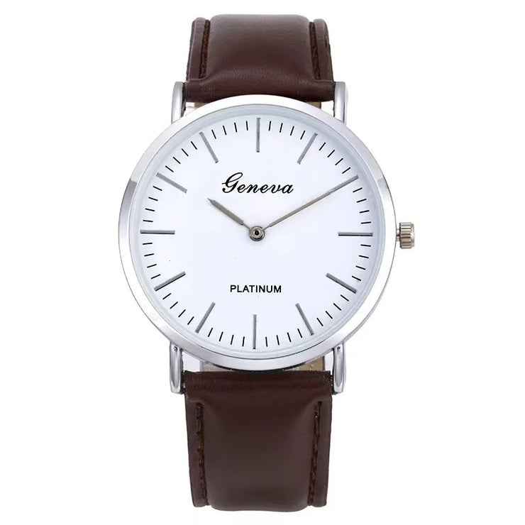 men's leisure belt quartz luminous watch