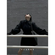 DEEPTOWN BLACK LONG SLEEV SHIRT FOR WOMEN