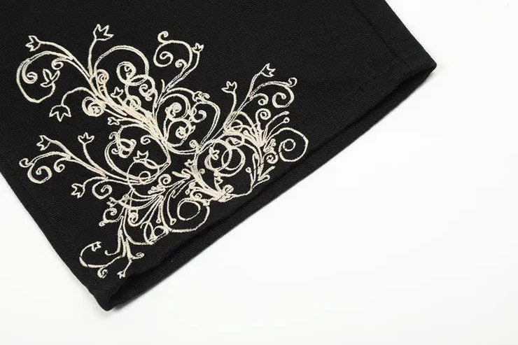 American Embroidered Silhouette Black Trouser