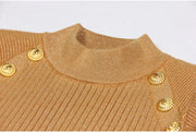 New Long Sleeve Round Neck Slim Midi Knit Dress