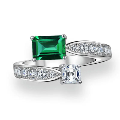Stylish Adjustable Brilliant Green Ring