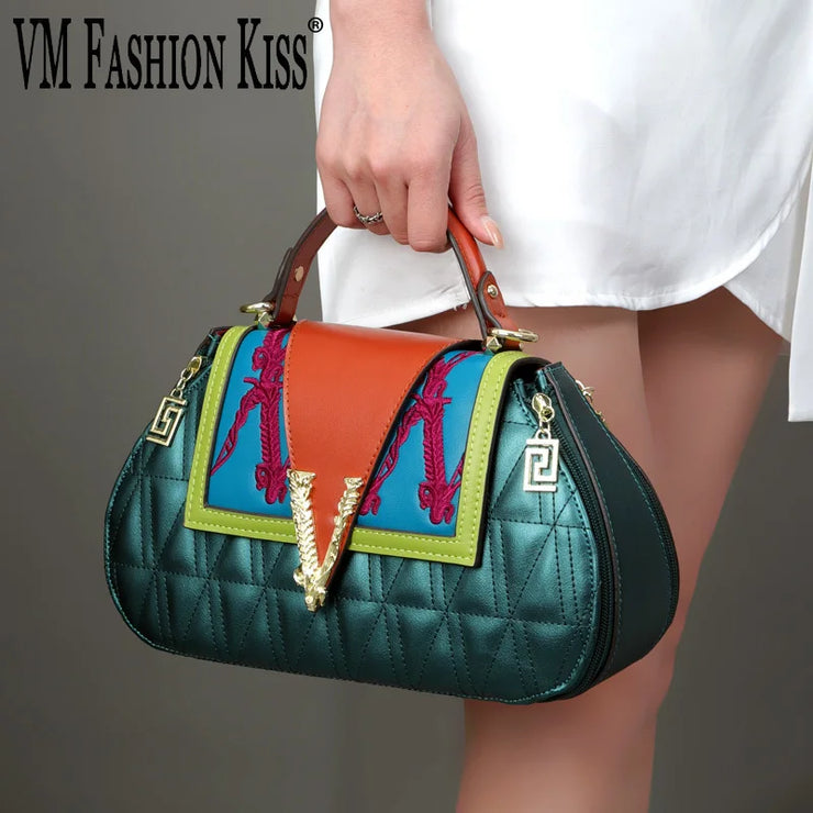 Luxury Designer Embroidery Handbag