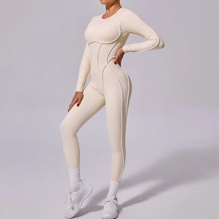 Backless Long-sleeved One-piece Jumpsuit