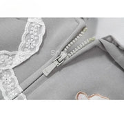 Grey Kawaii Mori Girl Versatile Sports Leisure