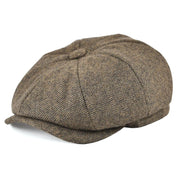 BOTVELA Blue Herringbone Newsboy Cap
