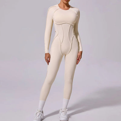 Backless Long-sleeved One-piece Jumpsuit