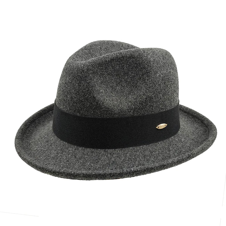 Retro Feather Fedoras Felt Wide Brim Jazz Cap
