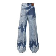 Casual Multi-pocket Washed Bottom Straight jeans