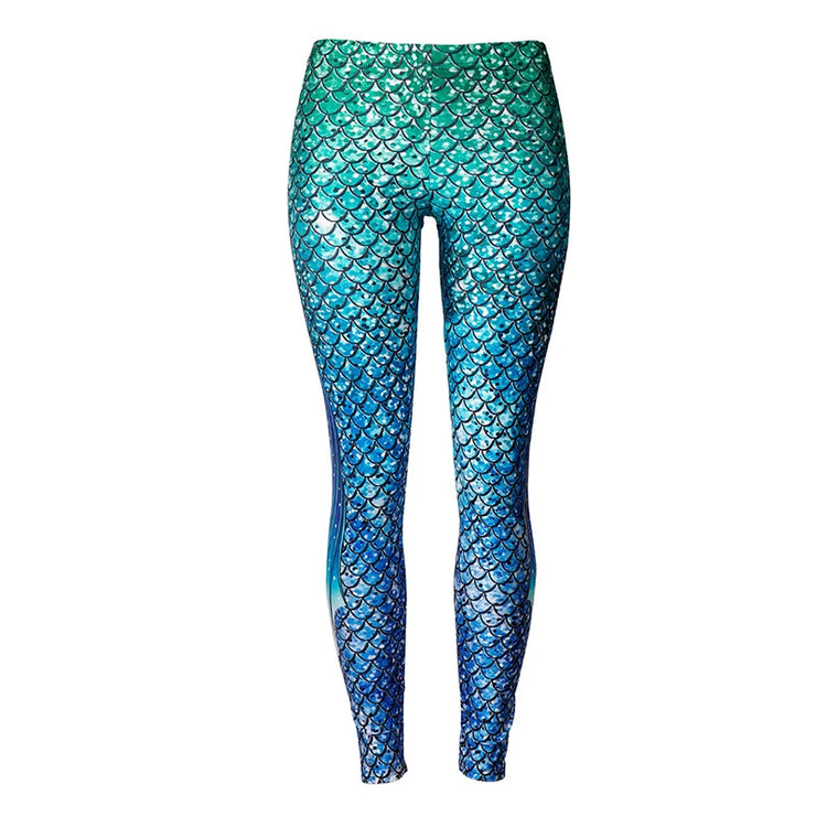 Green Mermaid Cosplay Printed leg-in