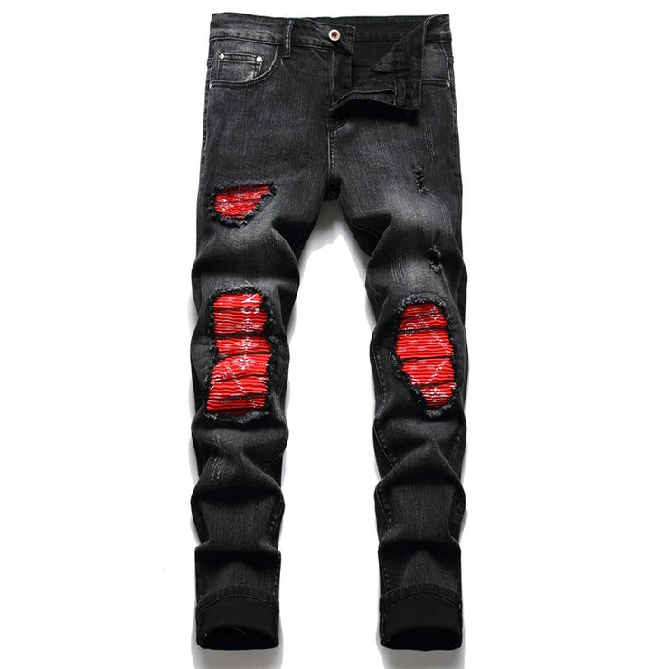 Men's Distressed Stretch Ripped Hip Hop Slim Fit