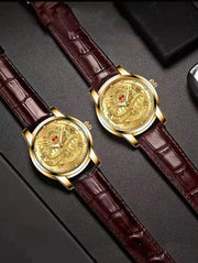 men's leisure belt quartz luminous watch