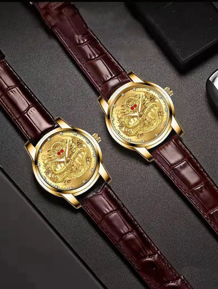 men's leisure belt quartz luminous watch